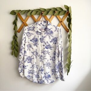 Equipment Henri Silk Blouse Blue English Rose